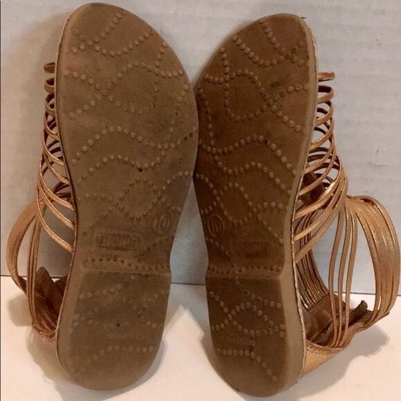 ✅✅REDUCED✅✅SEYCHELLES Little GIRL GLADIATOR GOLD SANDAL 10 🎄🎄GREAT BUY🎄🎄 - Picture 8 of 10